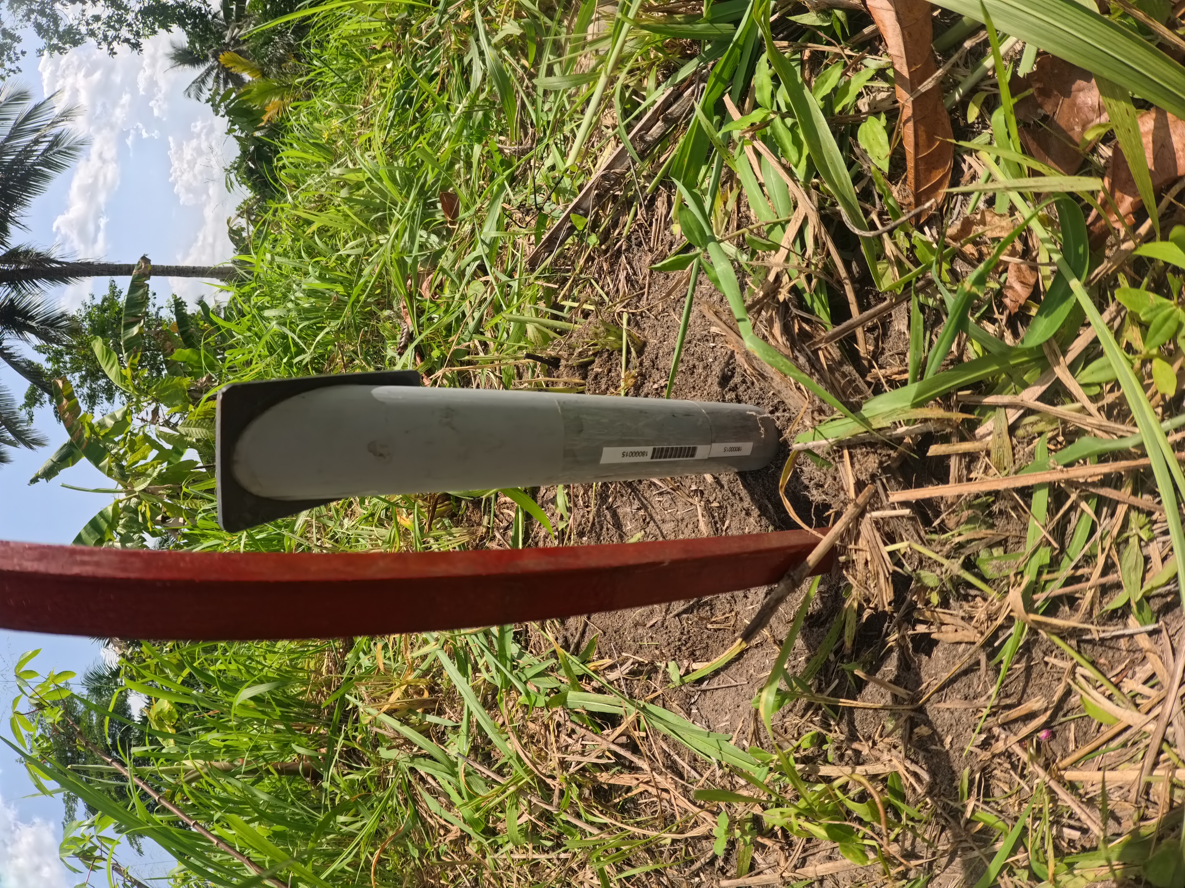Veriground wireless soil moisture sensor installed in the field at Agona Duakwa